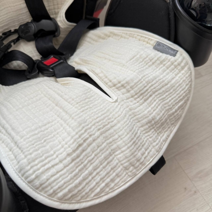 Inserție pentru scaun auto sau cărucior din muselină, milky (7)